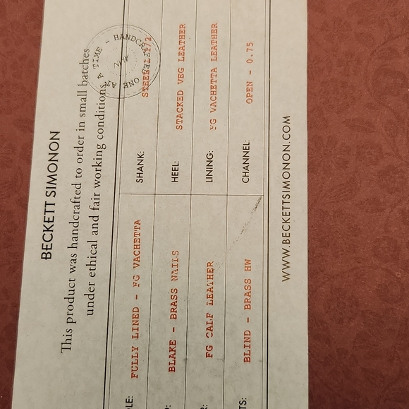 Beckett Simonon Oxford 10.0 (New) - Picture 3 of 9